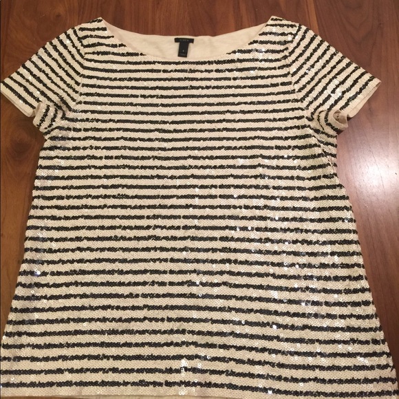 J. Crew Sequin Stripe Tee - Picture 2 of 5